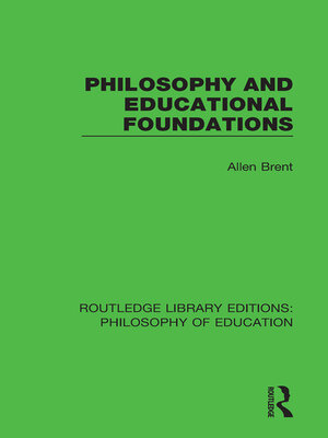 cover image of Philosophy and Educational Foundations